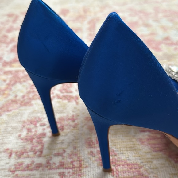 Badgley Mischka Blue Satin Heels - Picture 11 of 11